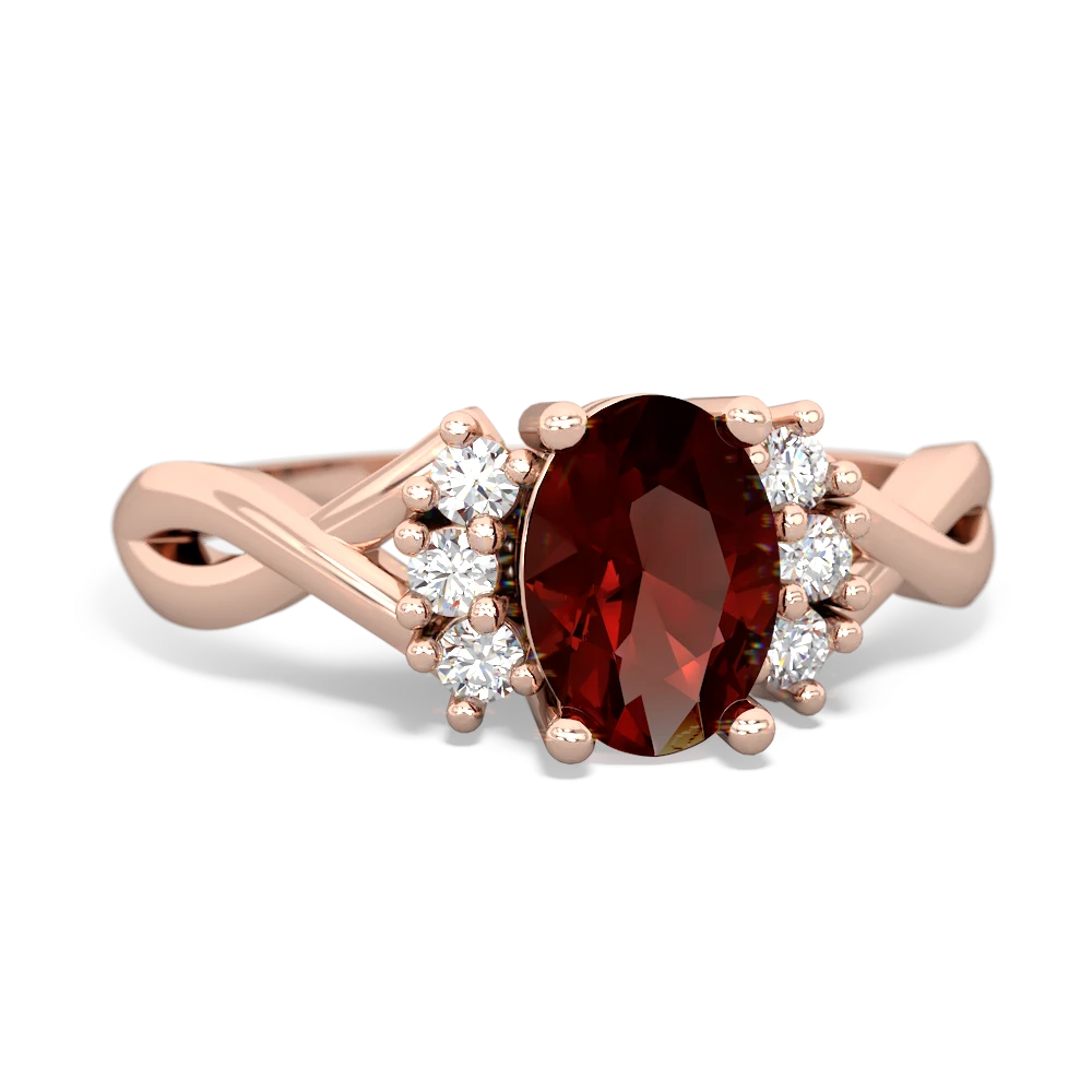 Garnet Victorian Twist 14K Rose Gold ring R2497