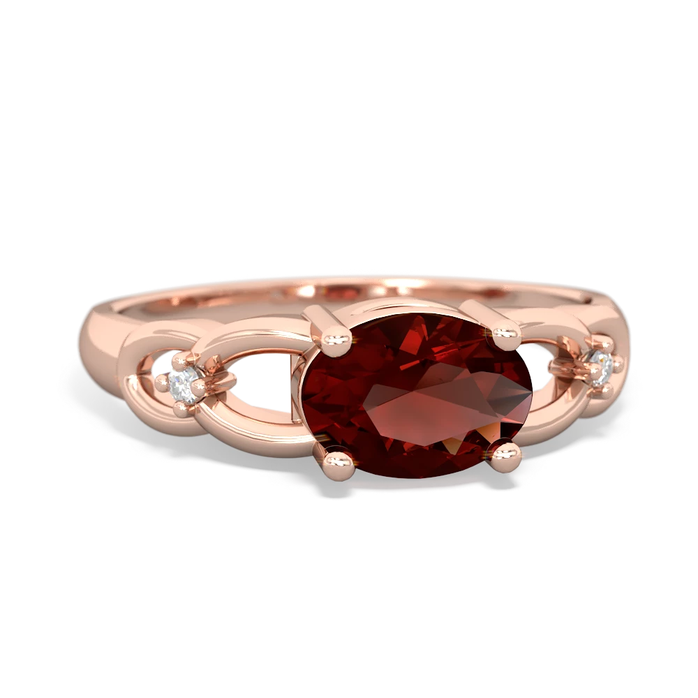 Garnet Links 14K Rose Gold ring R4032