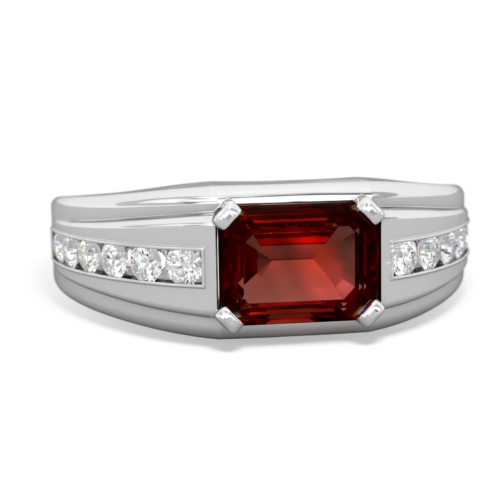 Garnet and white store gold ring