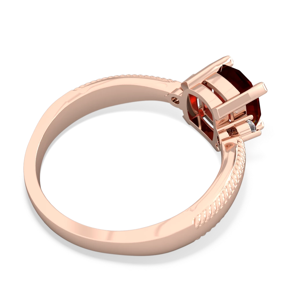 Garnet Cushion Rope 14K Rose Gold ring R2484