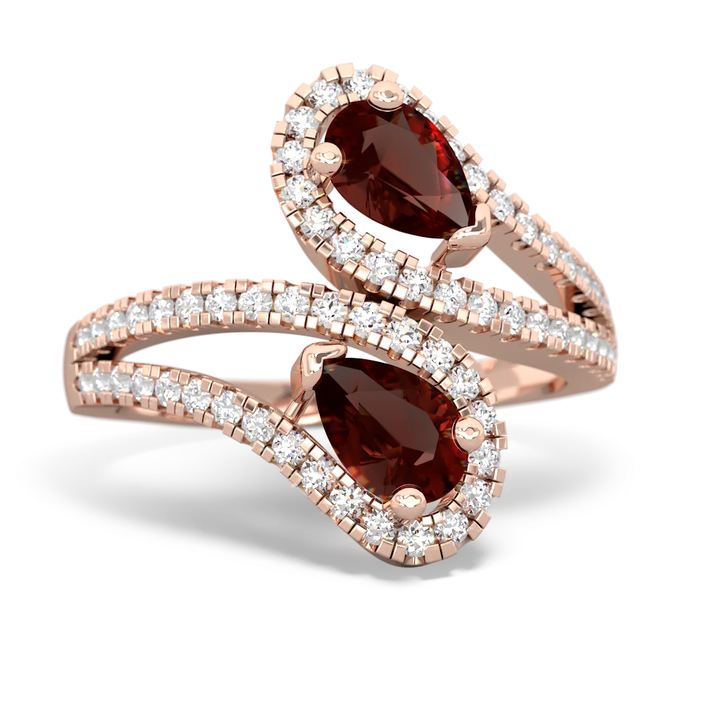 Garnet Diamond Dazzler 14K Rose Gold ring R3000