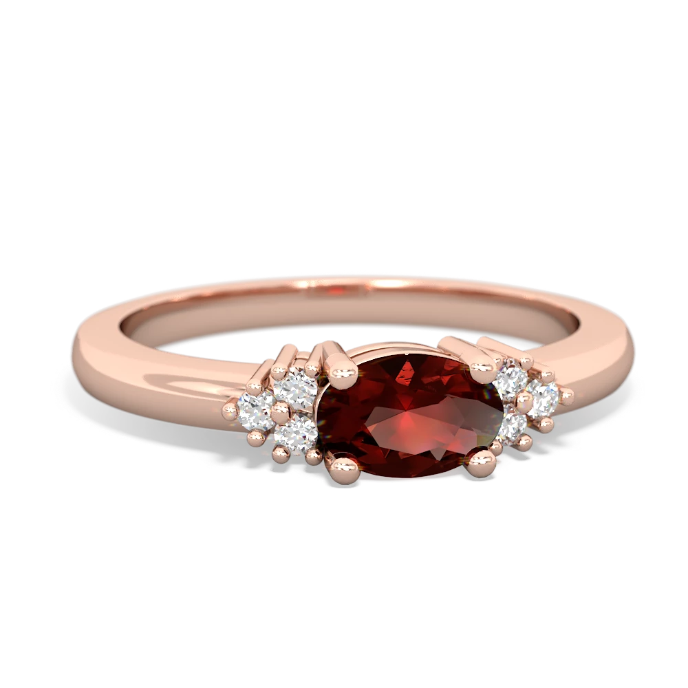 Garnet Simply Elegant East-West 14K Rose Gold ring R2480