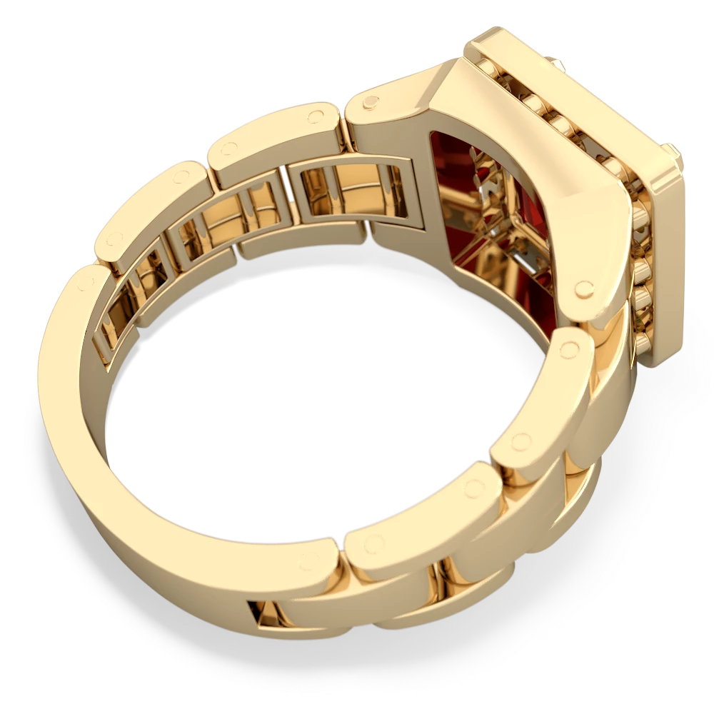 Garnet Men's Watch 14K Yellow Gold ring R0510