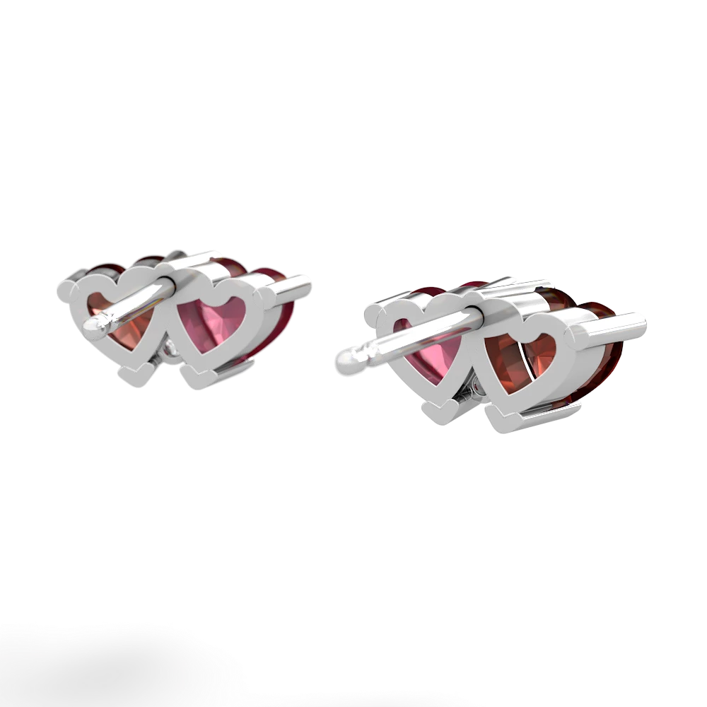 Garnet Sweethearts 14K White Gold earrings E5260