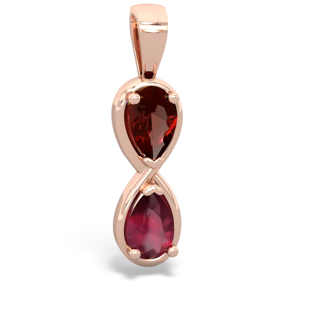 Garnet Infinity 14K Rose Gold pendant P5050