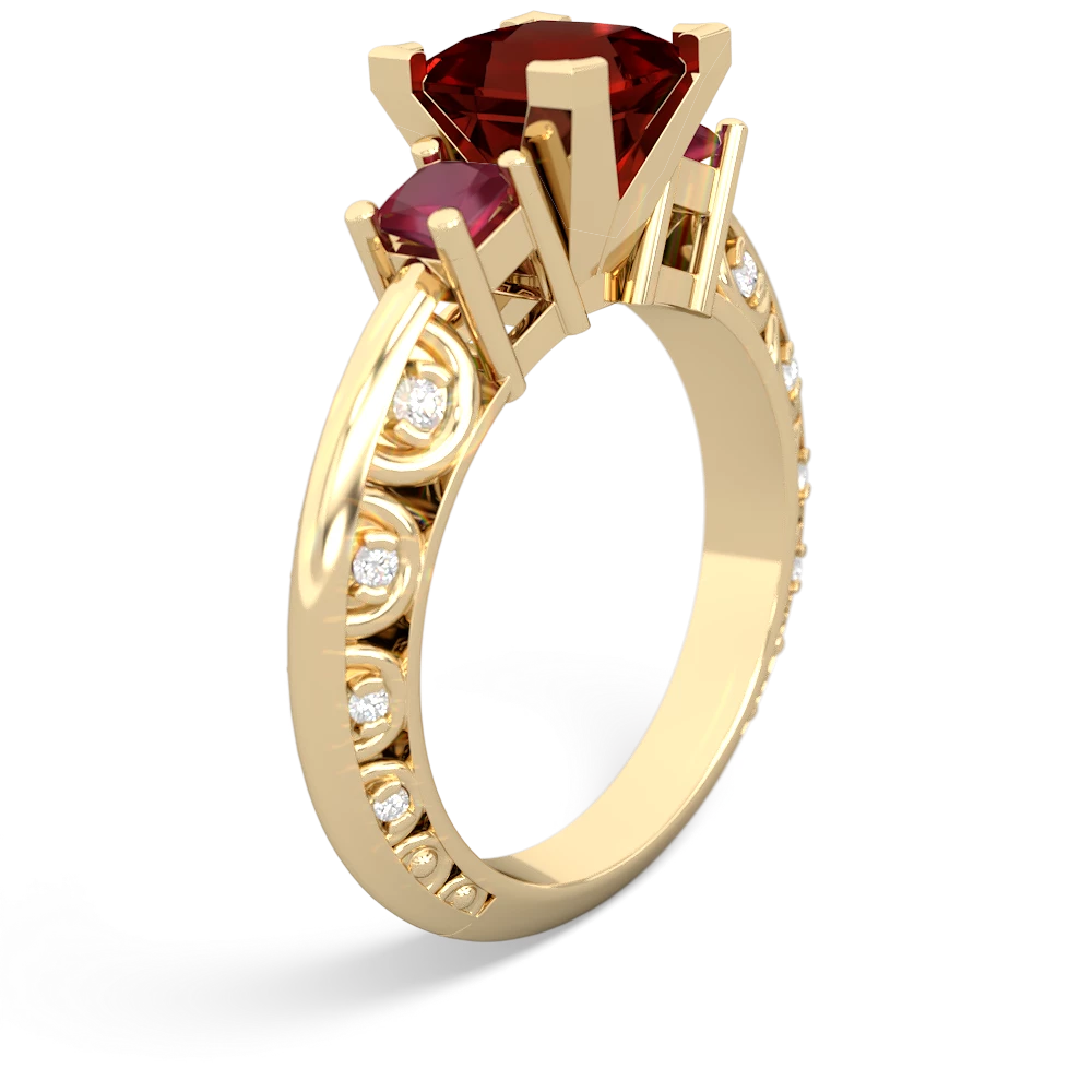 Garnet Eternal Embrace Engagement 14K Yellow Gold ring C2001