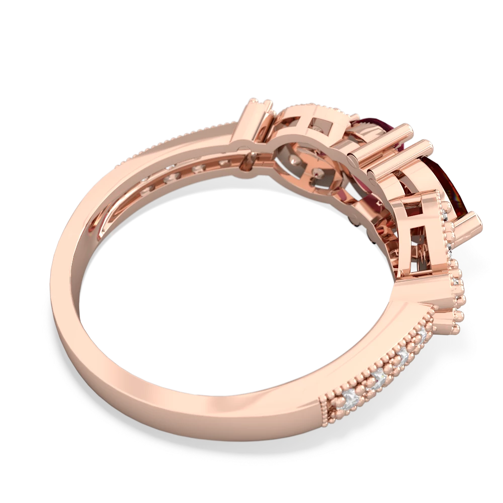 Garnet Diamond Butterflies 14K Rose Gold ring R5601