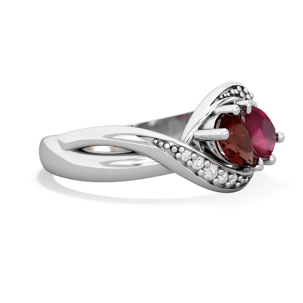 Garnet Summer Winds 14K White Gold ring R5342