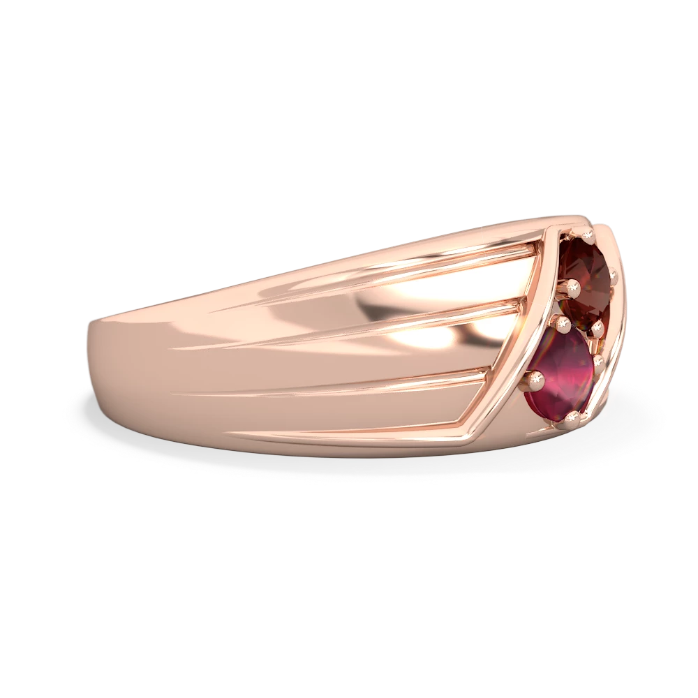 Garnet Men's Streamline 14K Rose Gold ring R0460