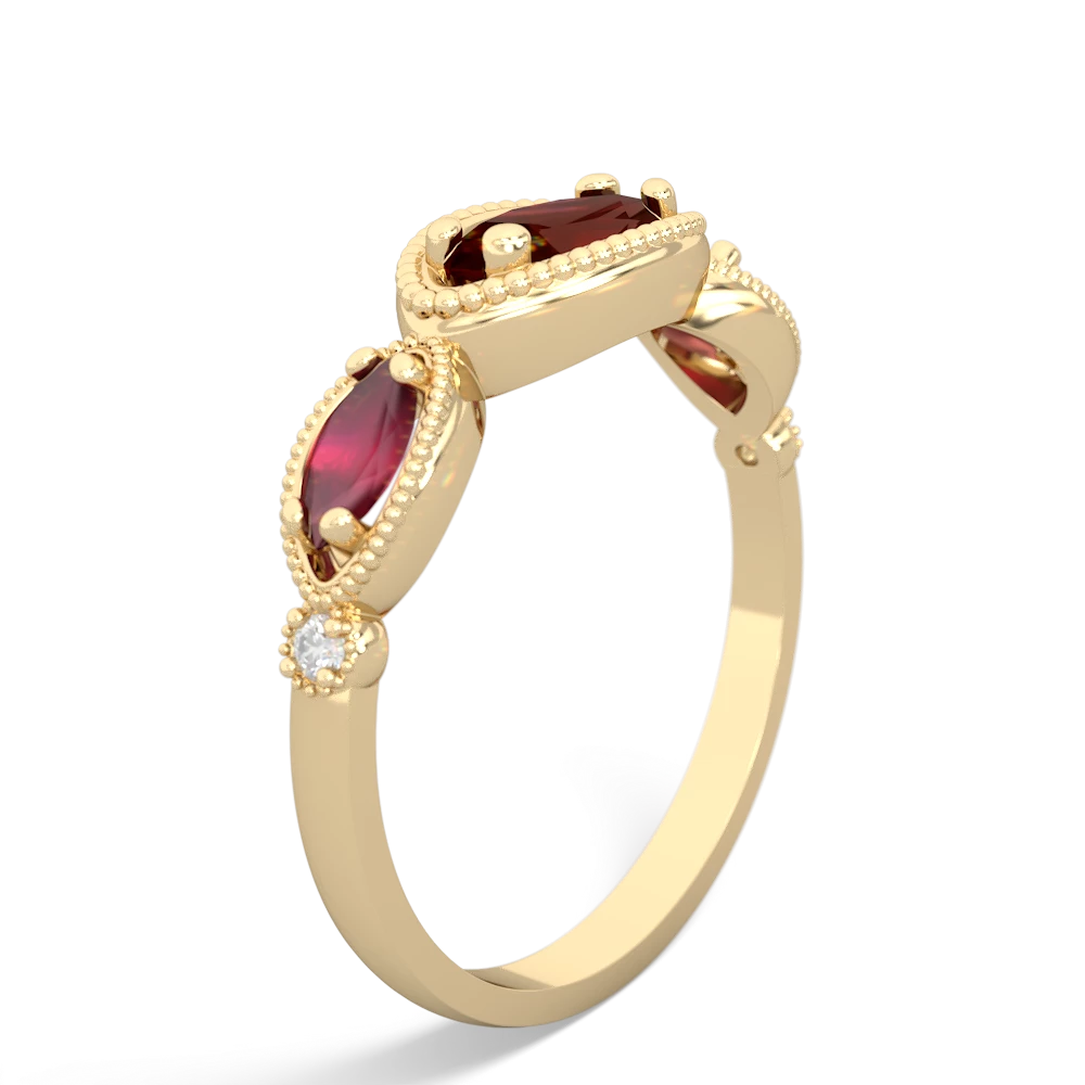 Garnet Milgrain Marquise 14K Yellow Gold ring R5700