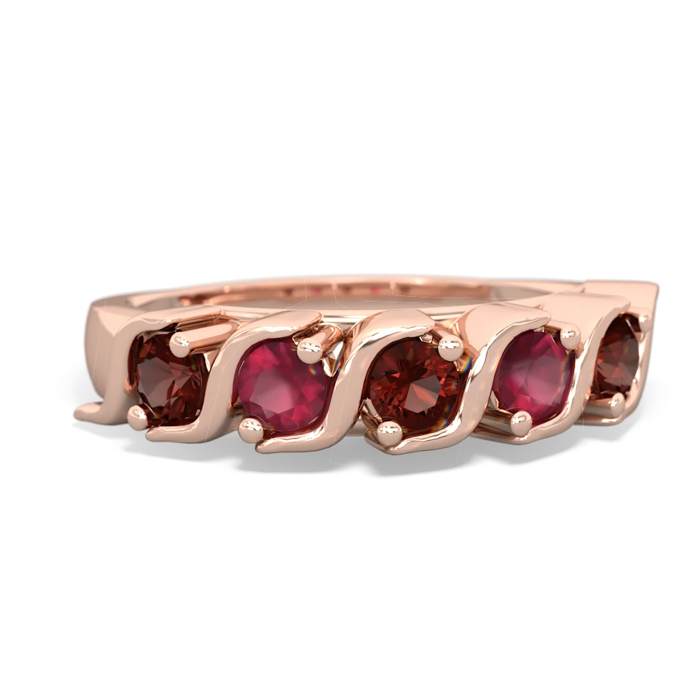 Garnet Anniversary Band 14K Rose Gold ring R2089