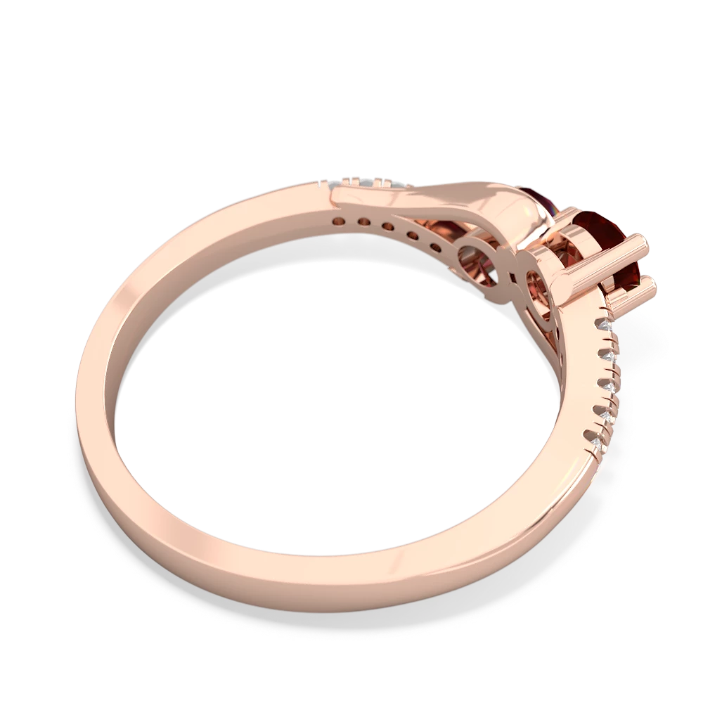 Garnet Infinity Pave Two Stone 14K Rose Gold ring R5285