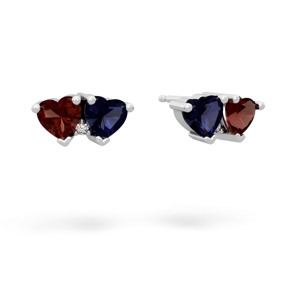 Garnet Sweethearts 14K White Gold earrings E5260