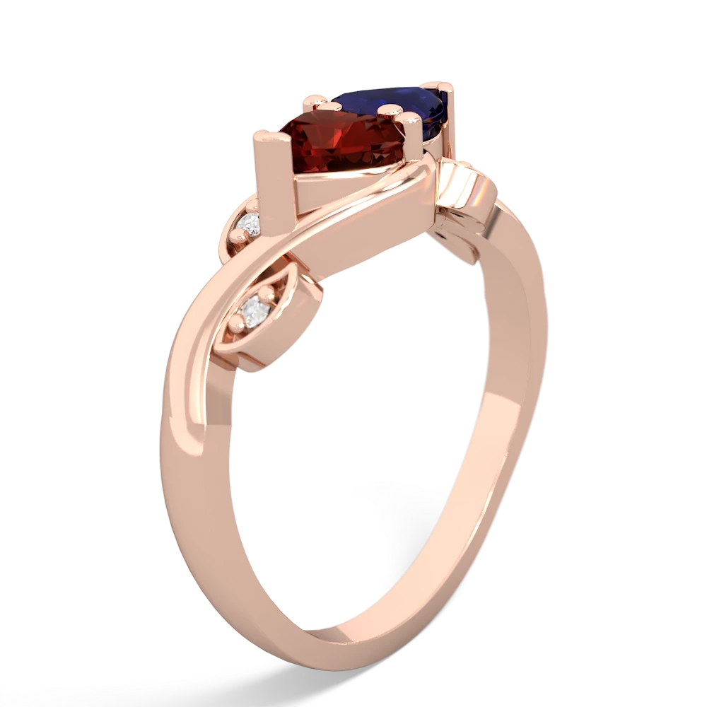 Garnet Floral Elegance 14K Rose Gold ring R5790