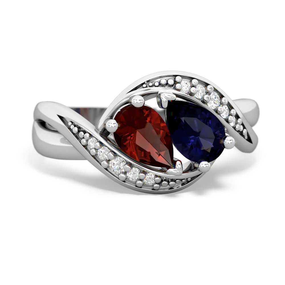 Garnet Summer Winds 14K White Gold ring R5342