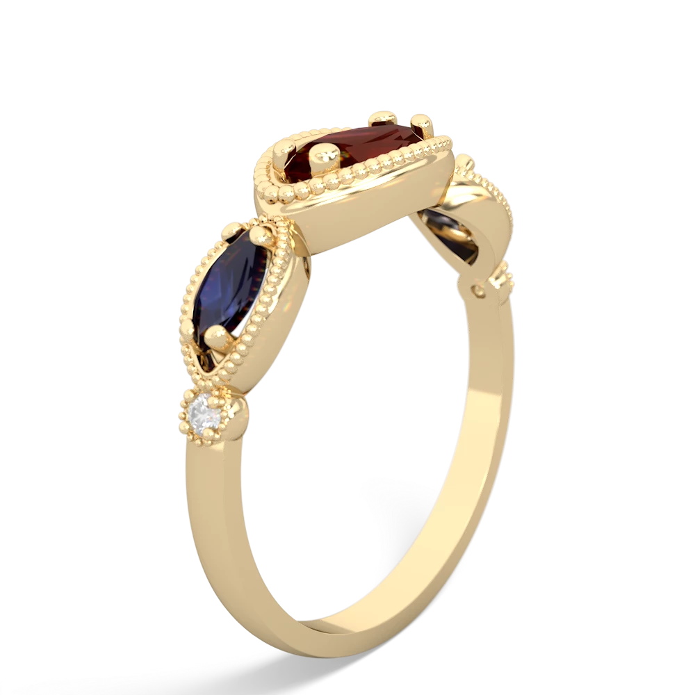 Garnet Milgrain Marquise 14K Yellow Gold ring R5700