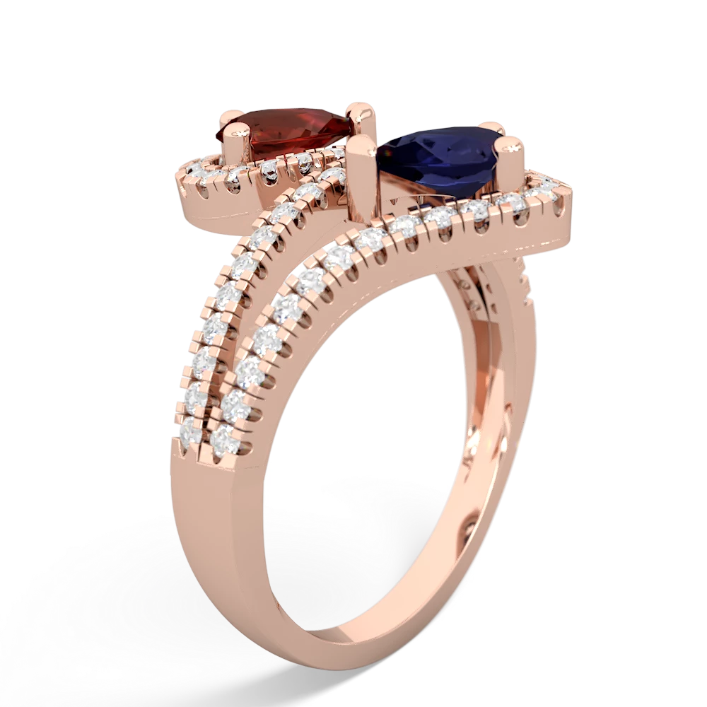 Garnet Diamond Dazzler 14K Rose Gold ring R3000