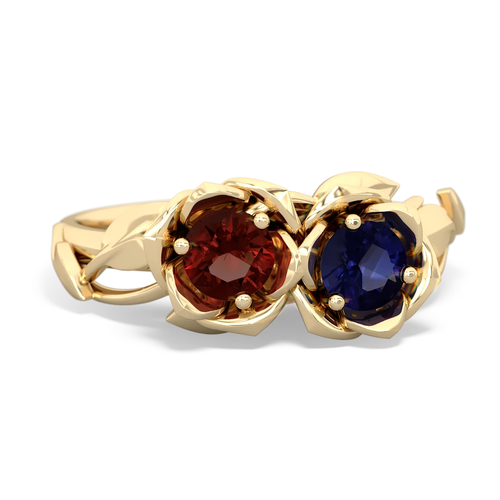 Garnet Rose Garden 14K Yellow Gold ring R5510