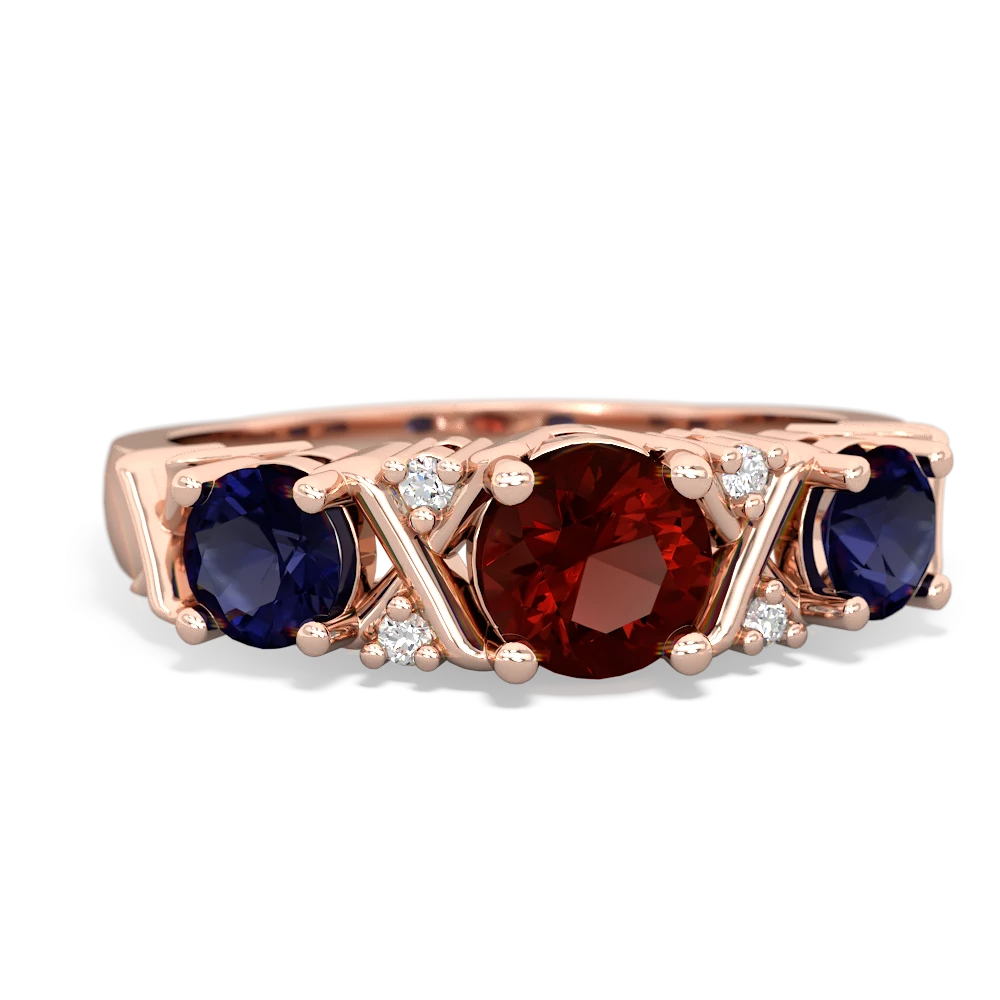 Garnet Hugs And Kisses 14K Rose Gold ring R5016