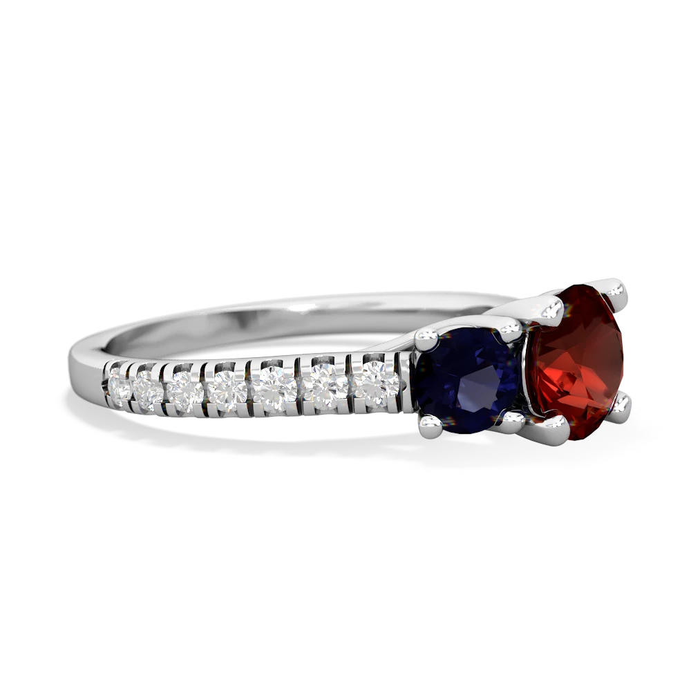 Garnet Pave Trellis 14K White Gold ring R5500