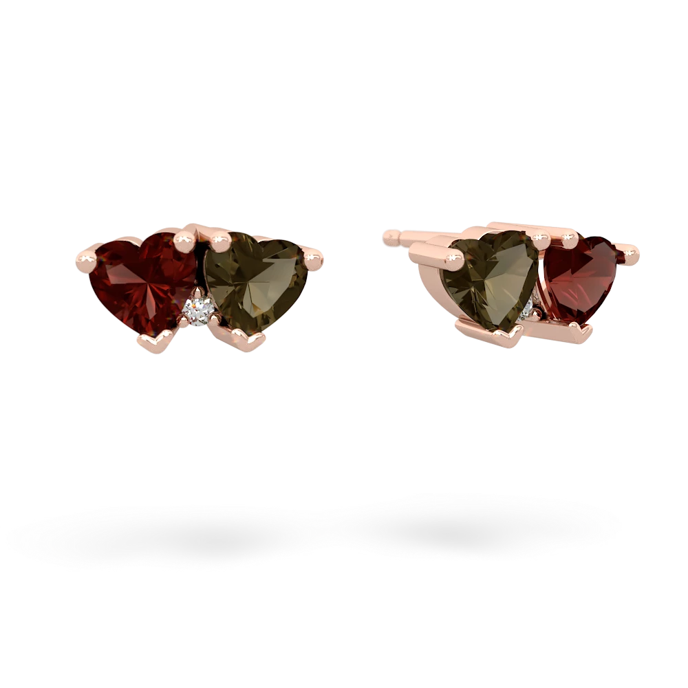 Garnet Sweethearts 14K Rose Gold earrings E5260