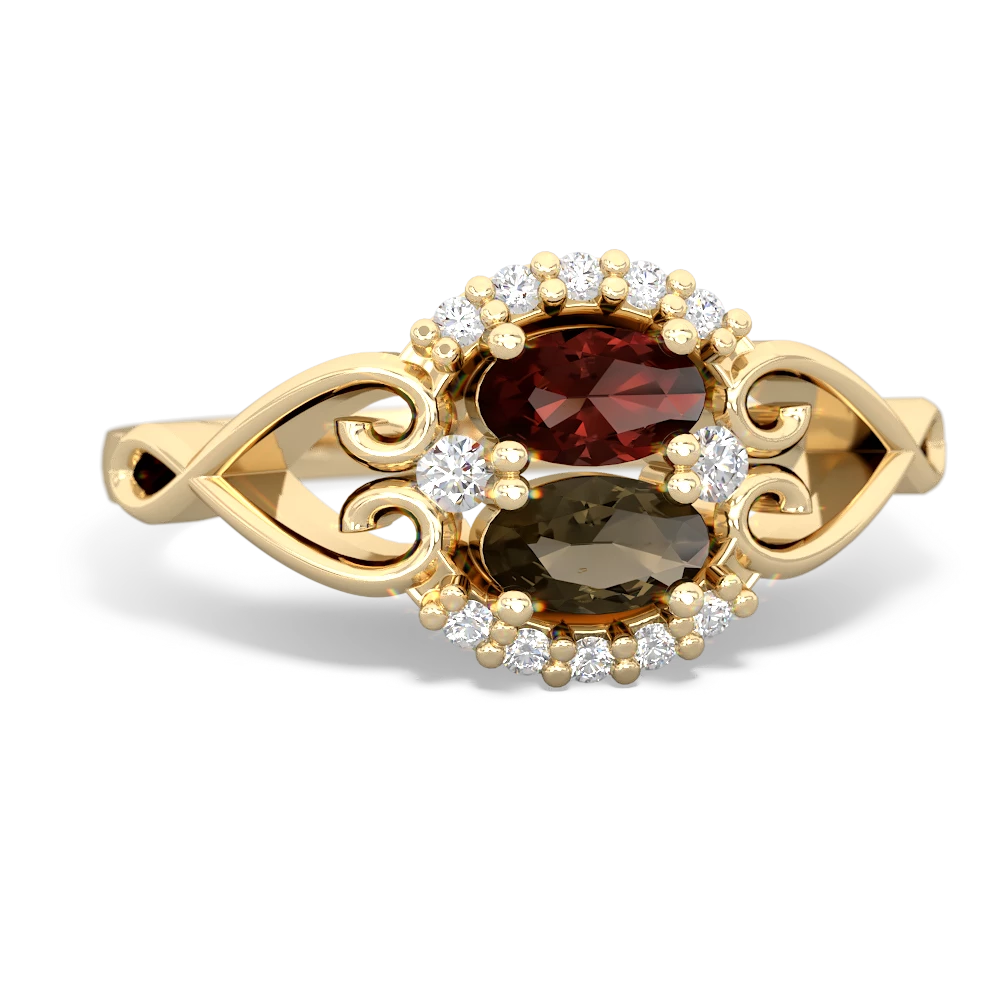 Garnet Love Nest 14K Yellow Gold ring R5860