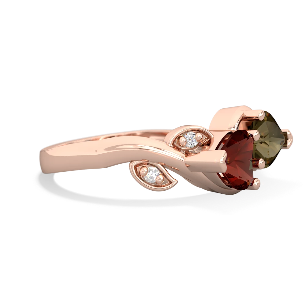 Garnet Floral Elegance 14K Rose Gold ring R5790