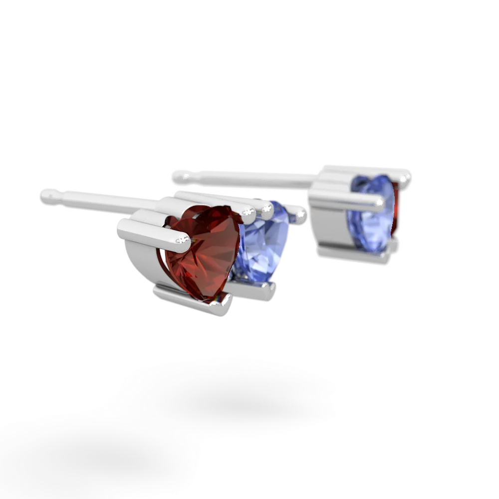 Garnet Sweethearts 14K White Gold earrings E5260