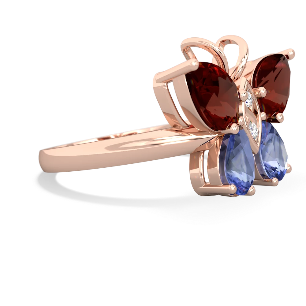 Garnet Butterfly 14K Rose Gold ring R2215