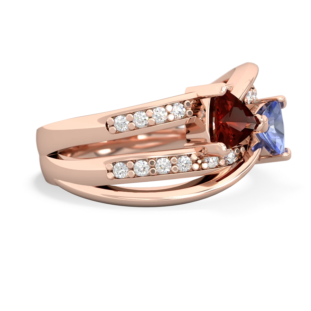 Garnet Bowtie 14K Rose Gold ring R2360