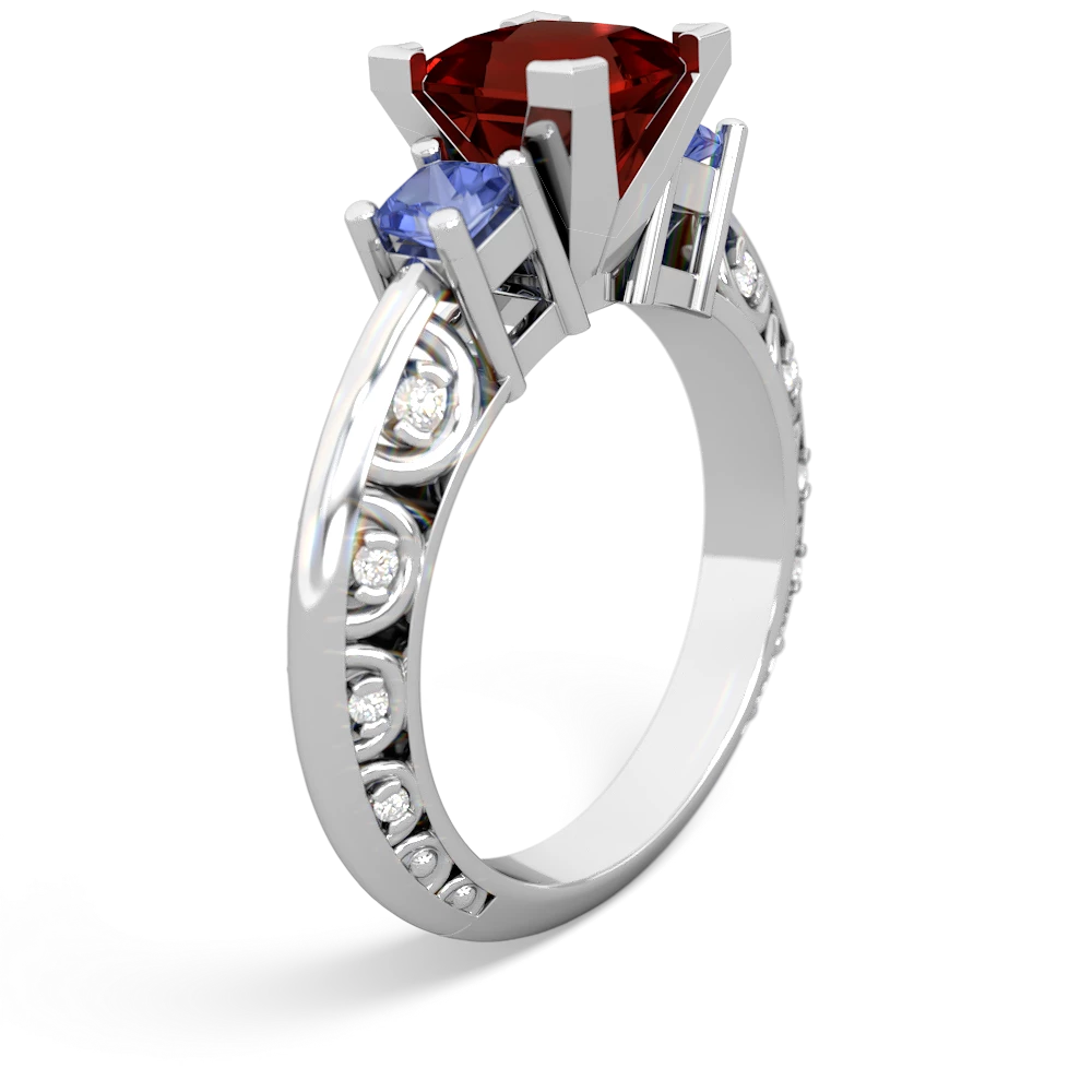 Garnet Eternal Embrace Engagement 14K White Gold ring C2001