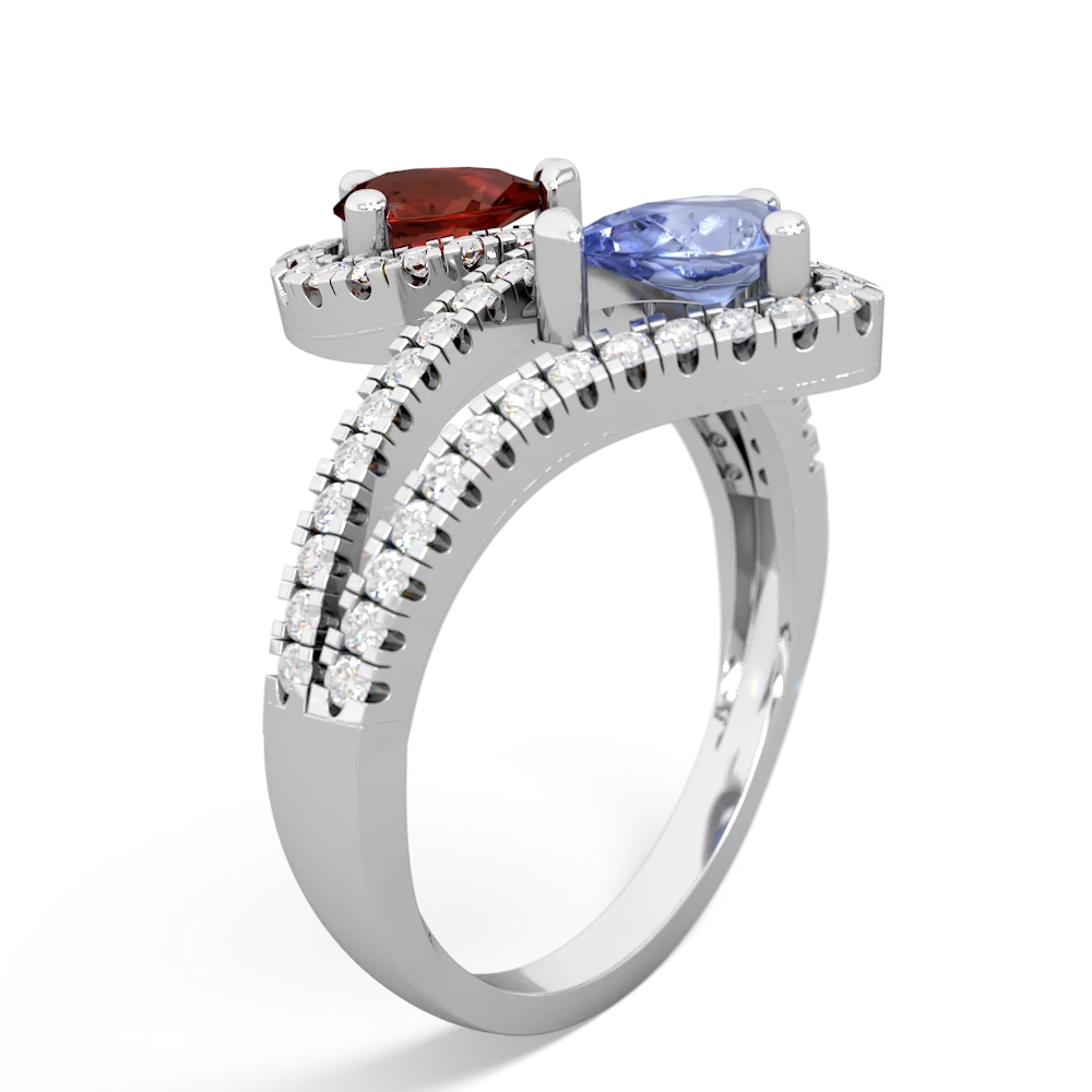 Garnet Diamond Dazzler 14K White Gold ring R3000