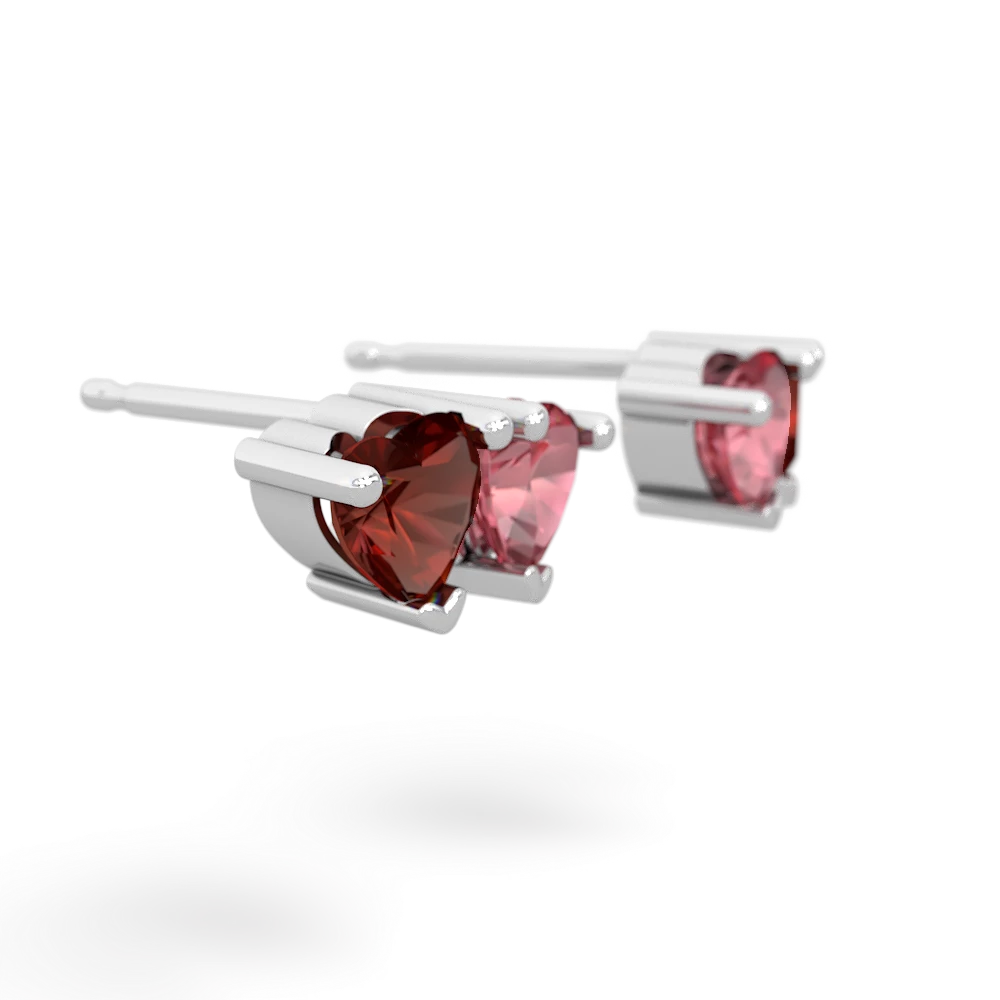 Garnet Sweethearts 14K White Gold earrings E5260