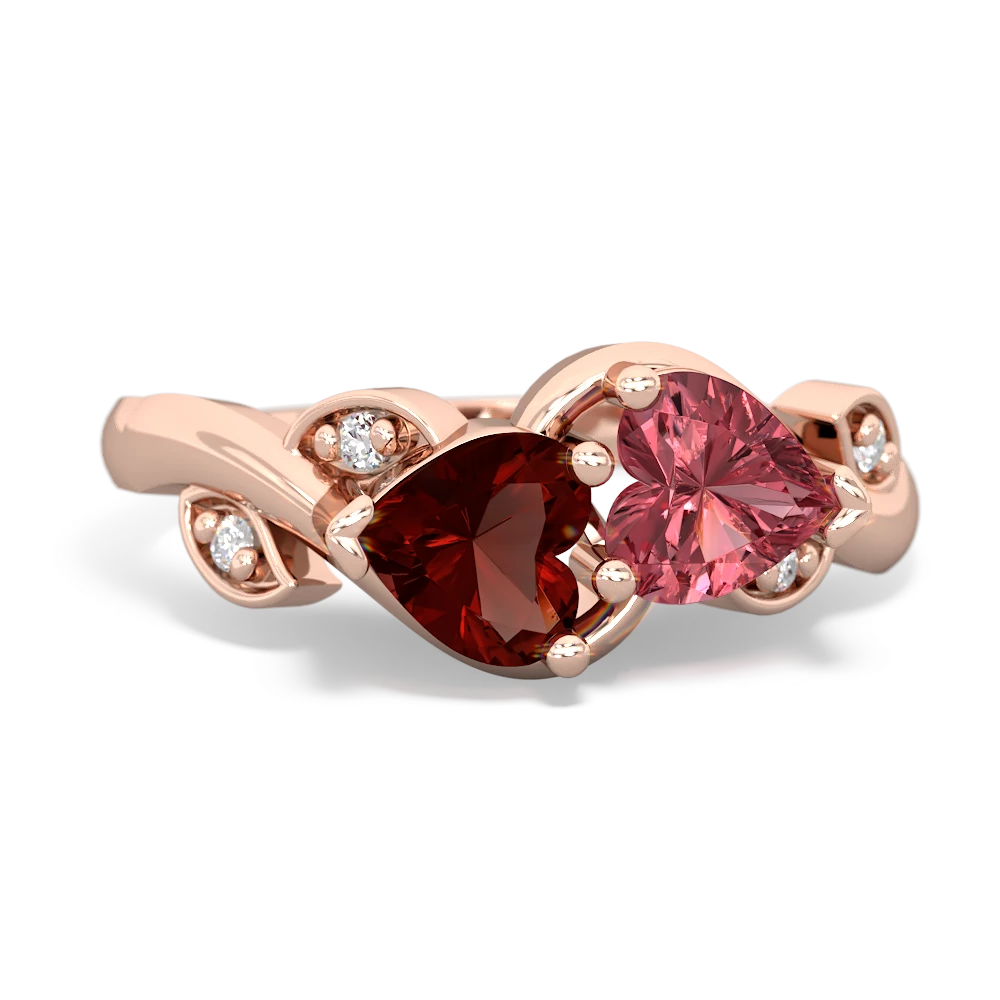 Garnet Floral Elegance 14K Rose Gold ring R5790