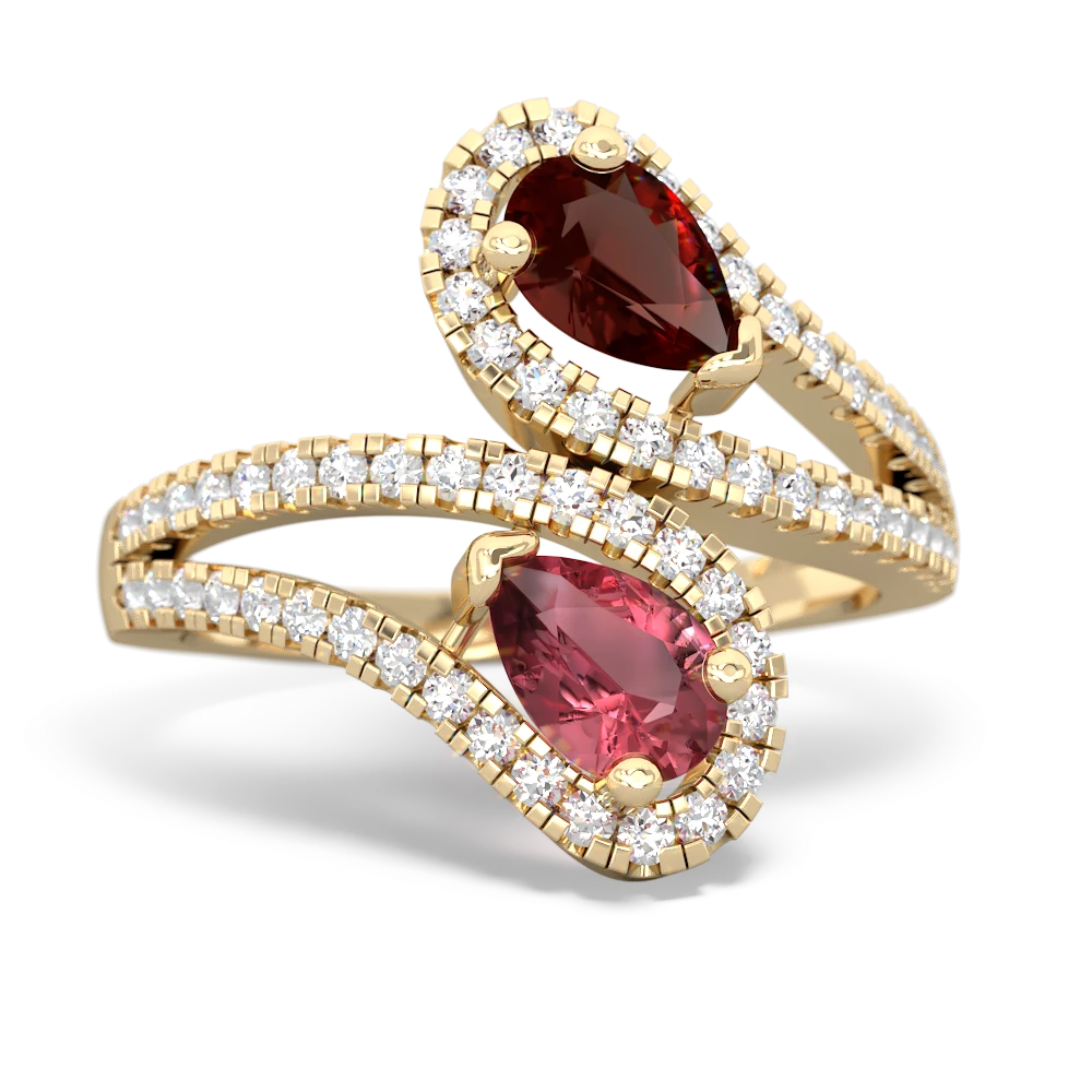 Garnet Diamond Dazzler 14K Yellow Gold ring R3000