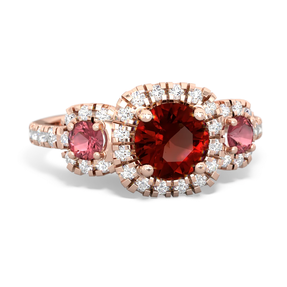 Garnet Regal Halo 14K Rose Gold ring R5350