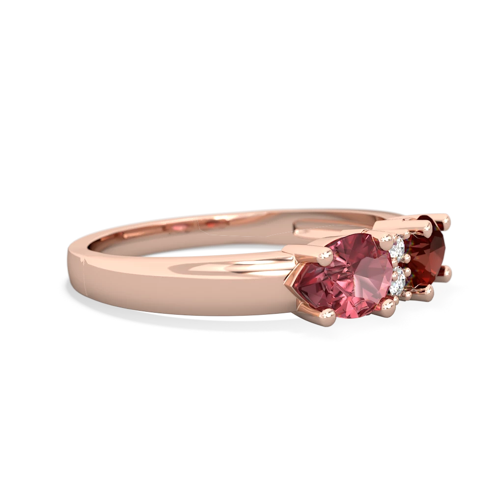 Garnet Pear Bowtie 14K Rose Gold ring R0865