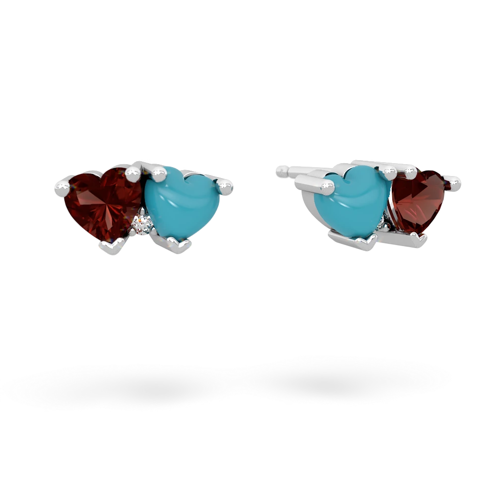 Garnet Sweethearts 14K White Gold earrings E5260