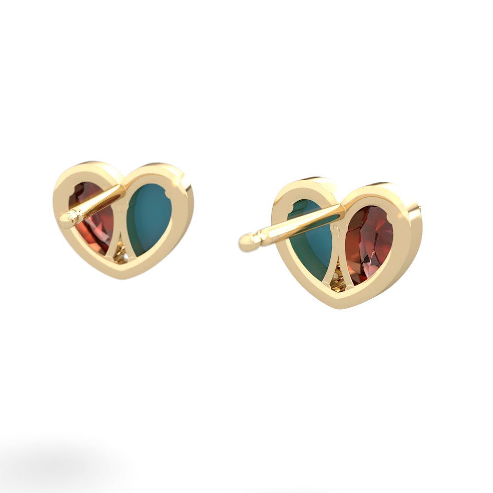 Garnet 'Our Heart' 14K Yellow Gold earrings E5072