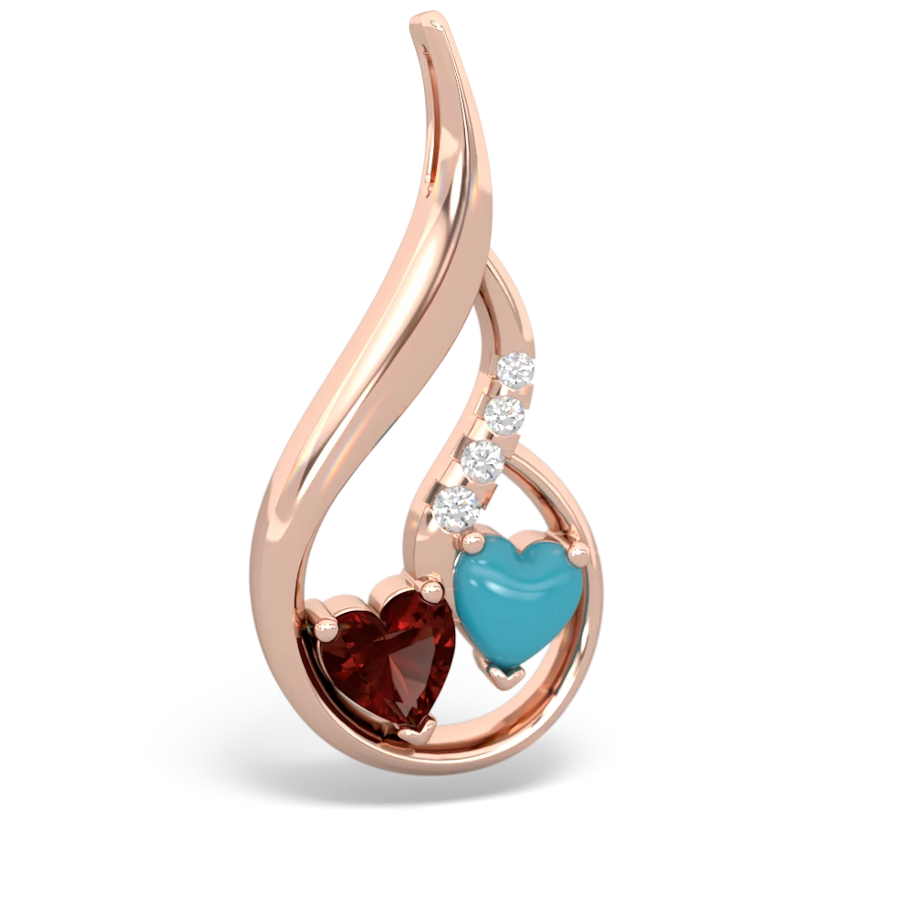 Garnet Keepsake Curves 14K Rose Gold pendant P5450