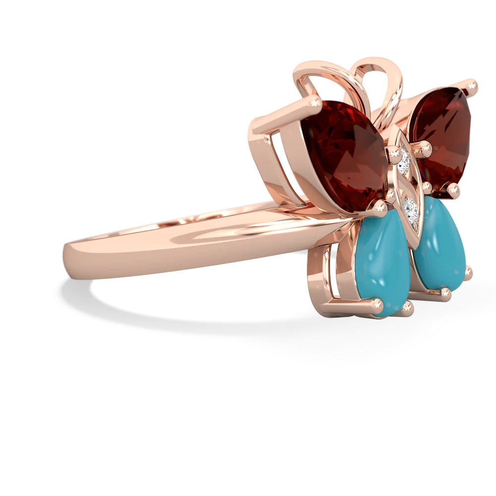 Garnet Butterfly 14K Rose Gold ring R2215