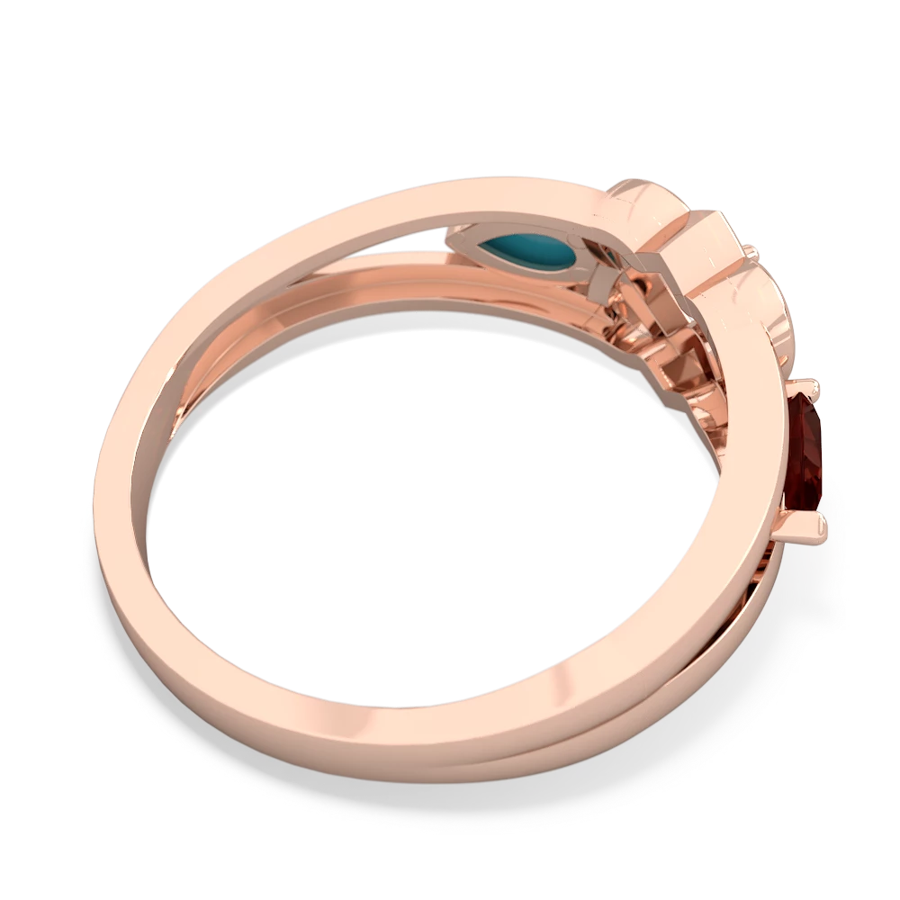 Garnet Hearts Intertwined 14K Rose Gold ring R5880