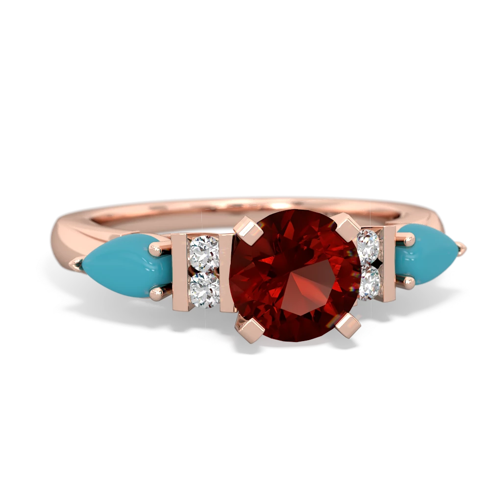 Garnet 6Mm Round Eternal Embrace Engagement 14K Rose Gold ring R2005