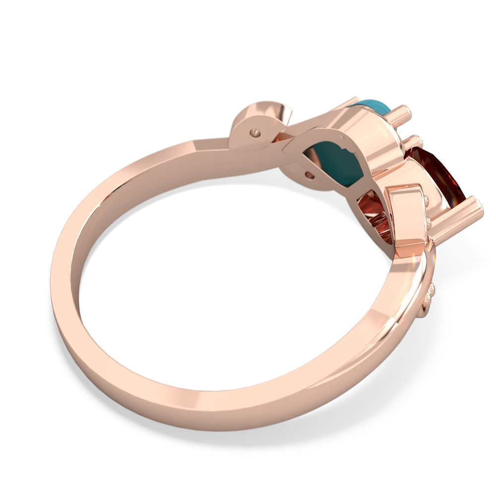 Garnet Floral Elegance 14K Rose Gold ring R5790