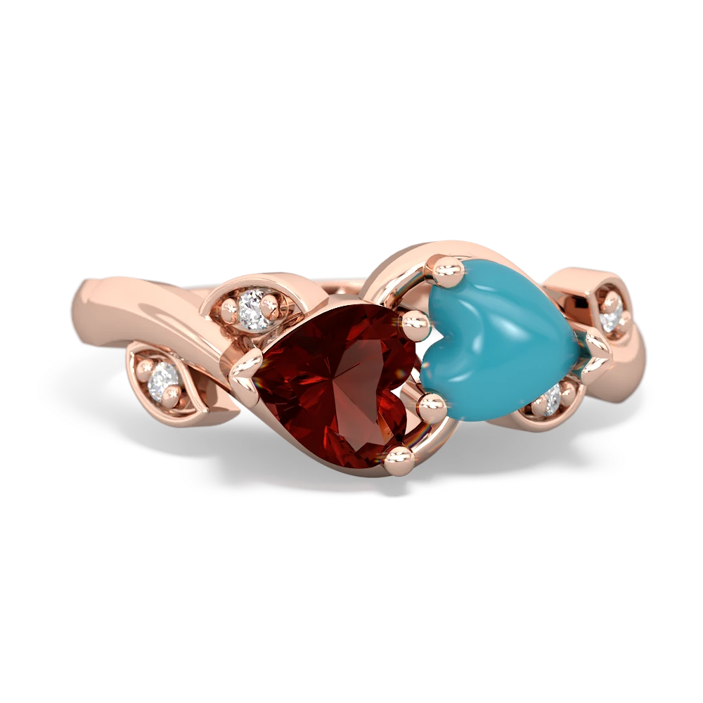 Garnet Floral Elegance 14K Rose Gold ring R5790