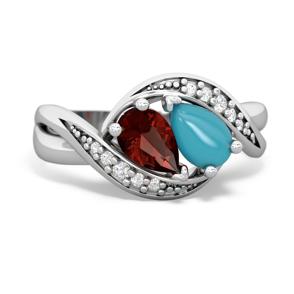 Garnet Summer Winds 14K White Gold ring R5342