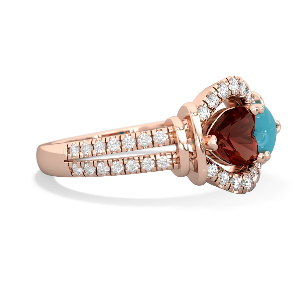 Garnet Art-Deco Keepsake 14K Rose Gold ring R5630