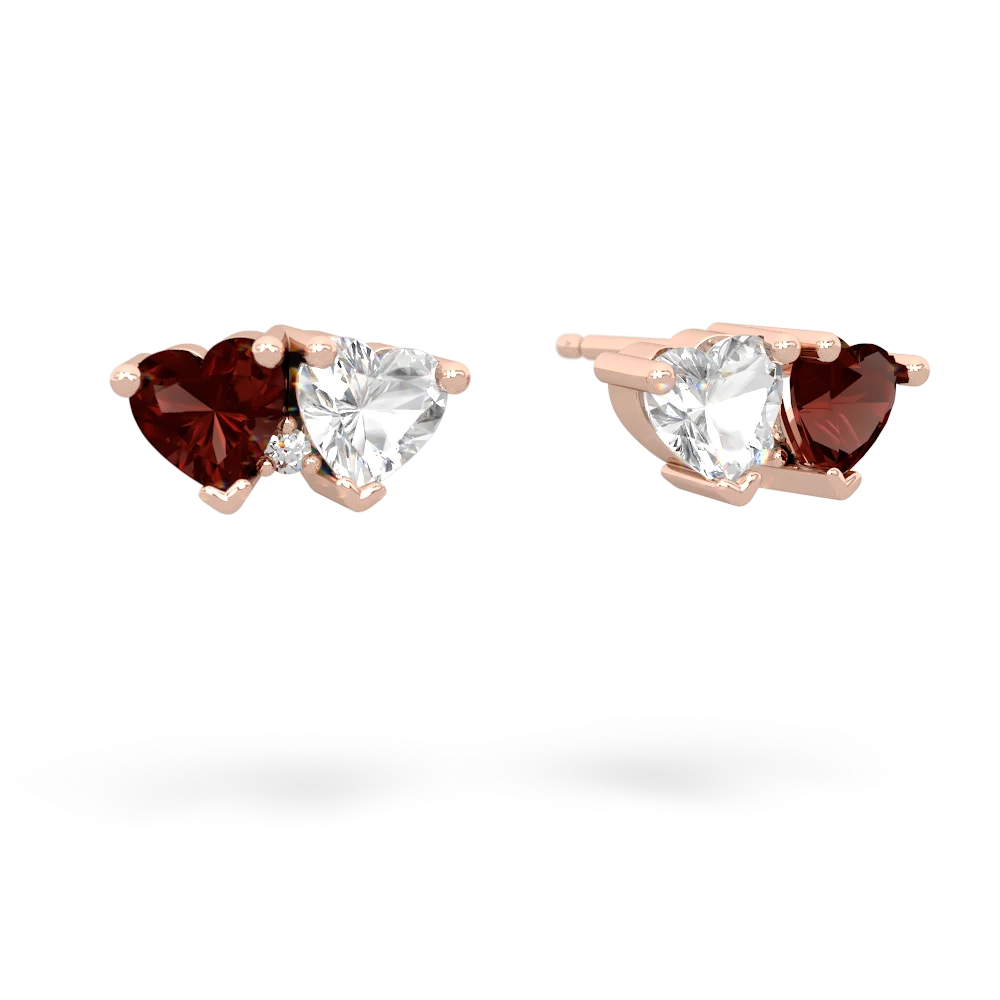 Garnet Sweethearts 14K Rose Gold earrings E5260