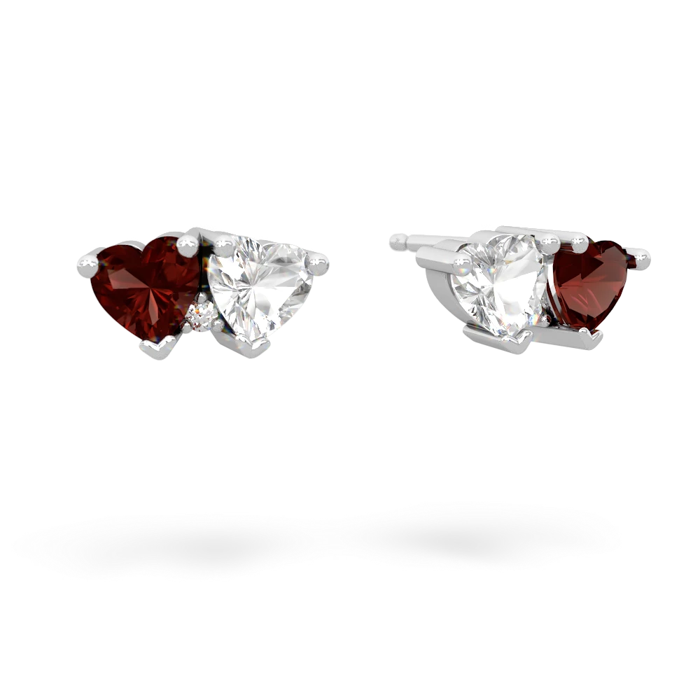 Garnet Sweethearts 14K White Gold earrings E5260