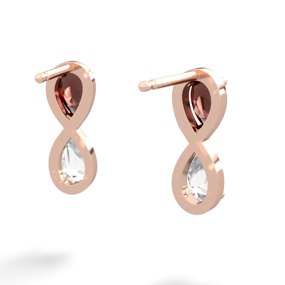 Garnet Infinity 14K Rose Gold earrings E5050